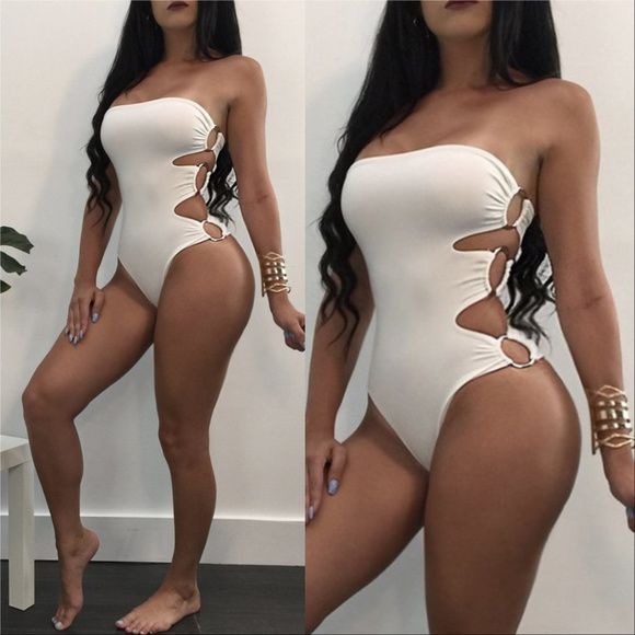 . Other - SWIMSUIT SALE - WHITE O-RING One Piece BODYSUIT